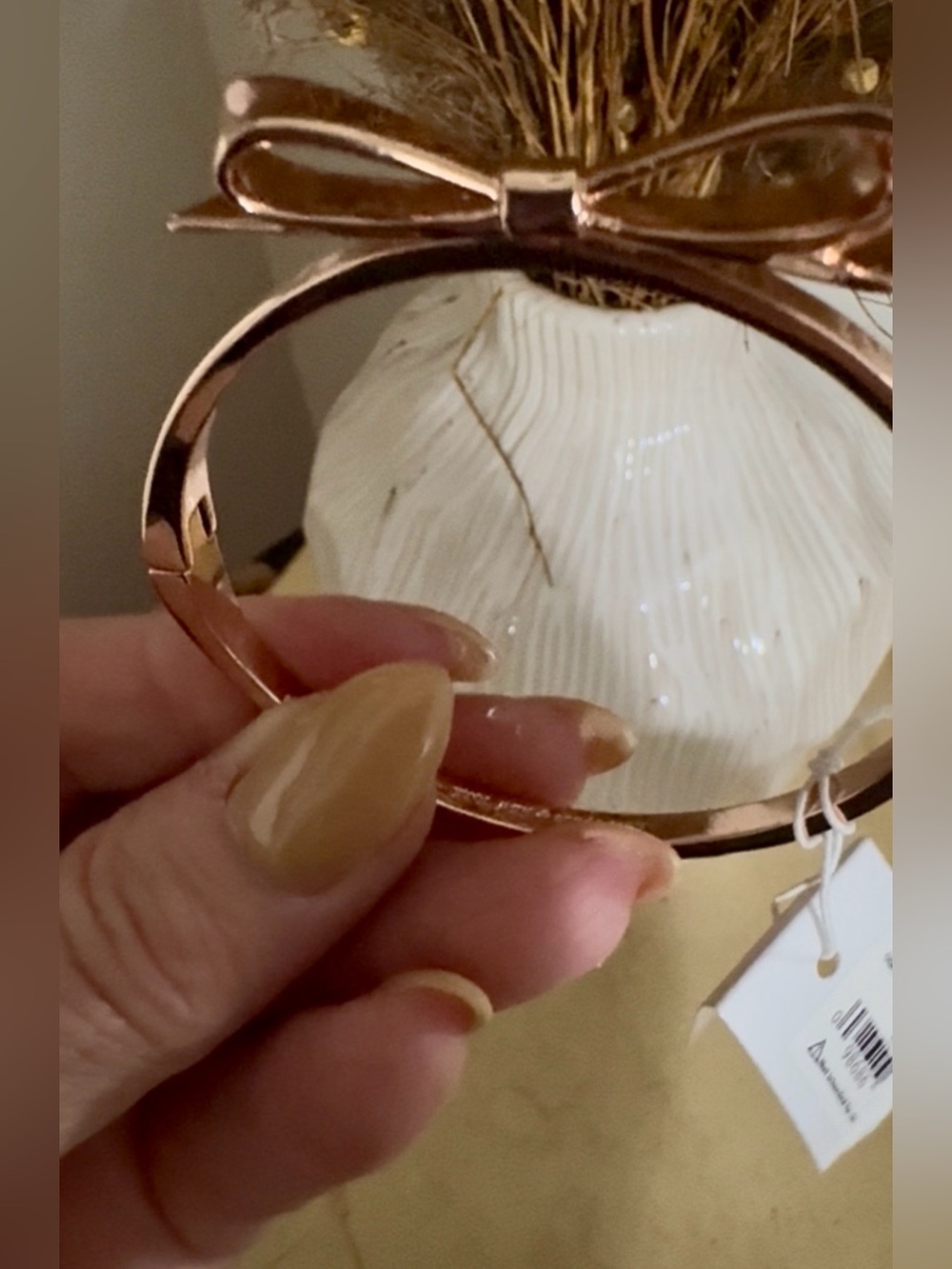 kate spade Big Bow Rose Gold-Tone Hinged Bangle Bracelet NWT